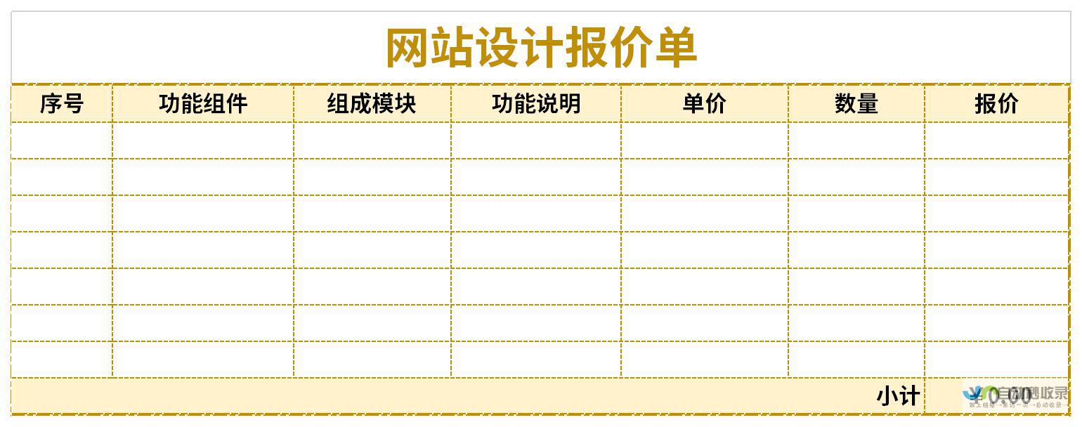 网站设计报价明细